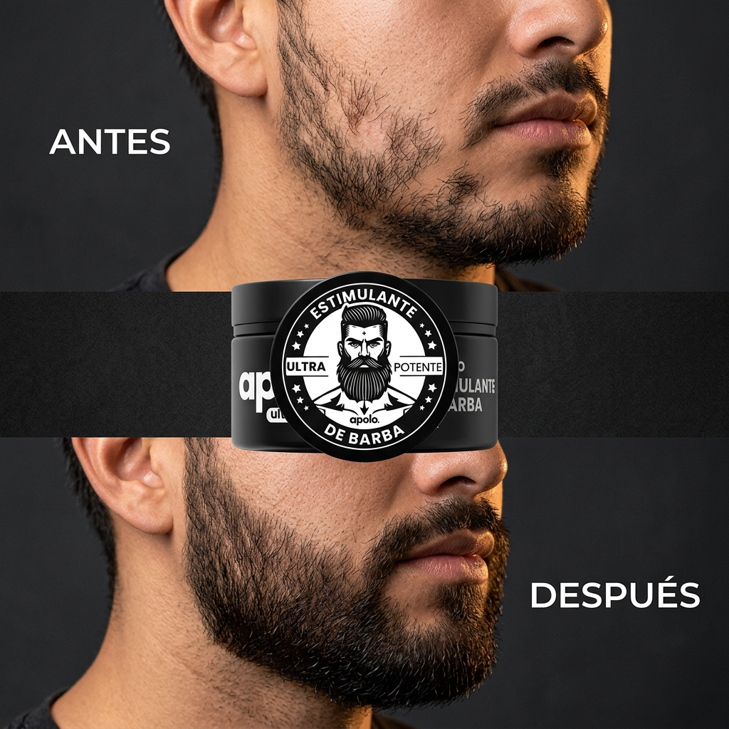 Antes y despues del uso de Apolo en la barba