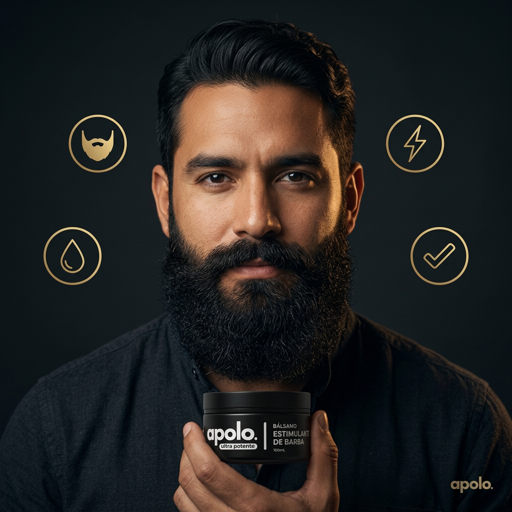 Hombre con barba poblada sosteniendo Apolo