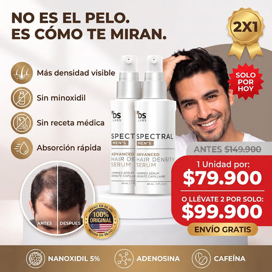 2X1 Spectral Nanoxidil 5% - Densidad Capilar Sin Minoxidil